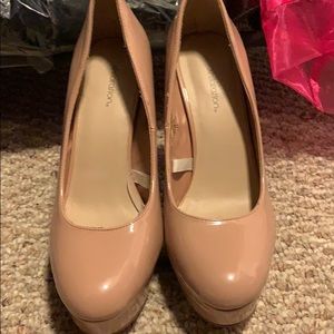 Patent leather tan heels